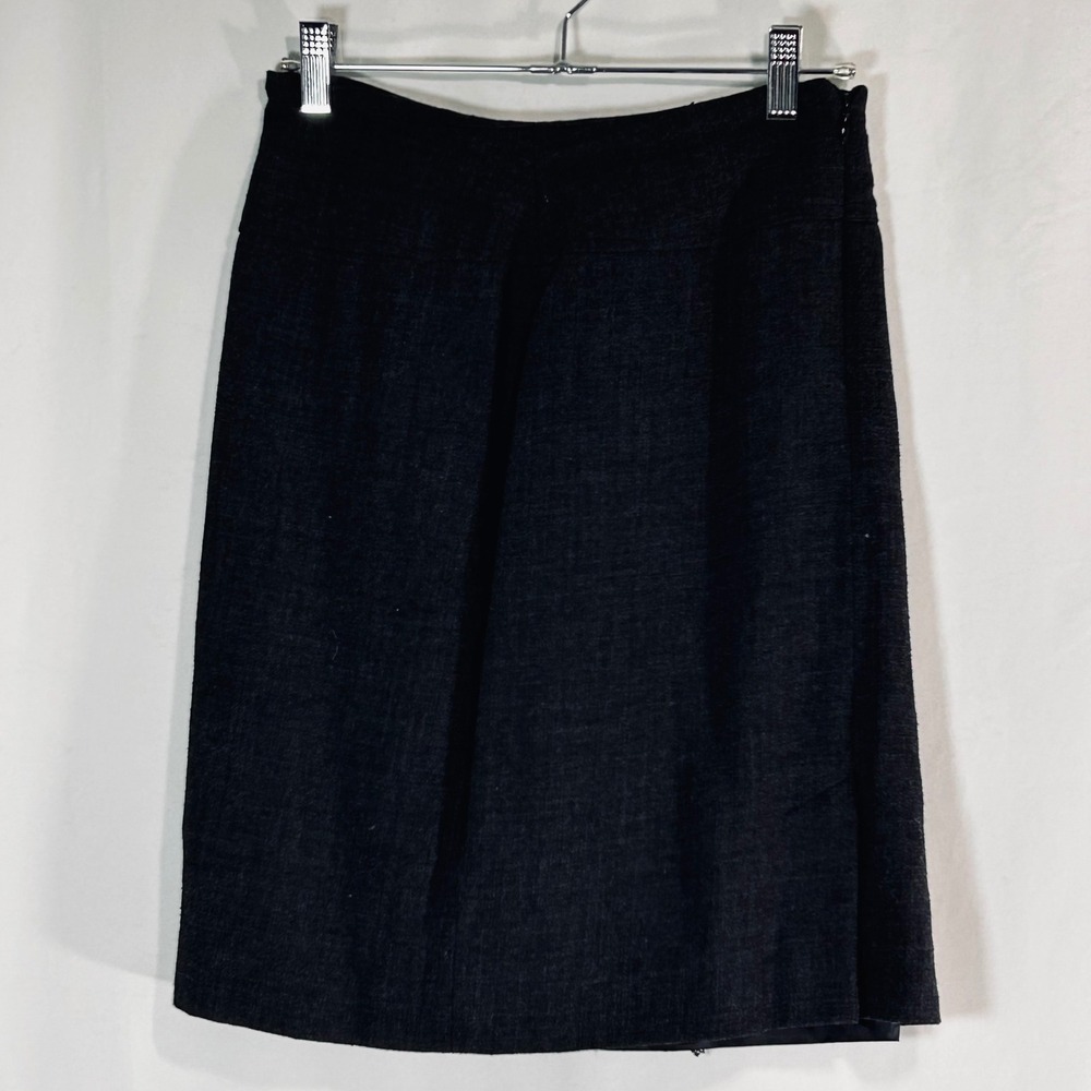 Vintage Jones New York Charcoal Gray 100% Wool Pencil Skirt Size 6 Professional